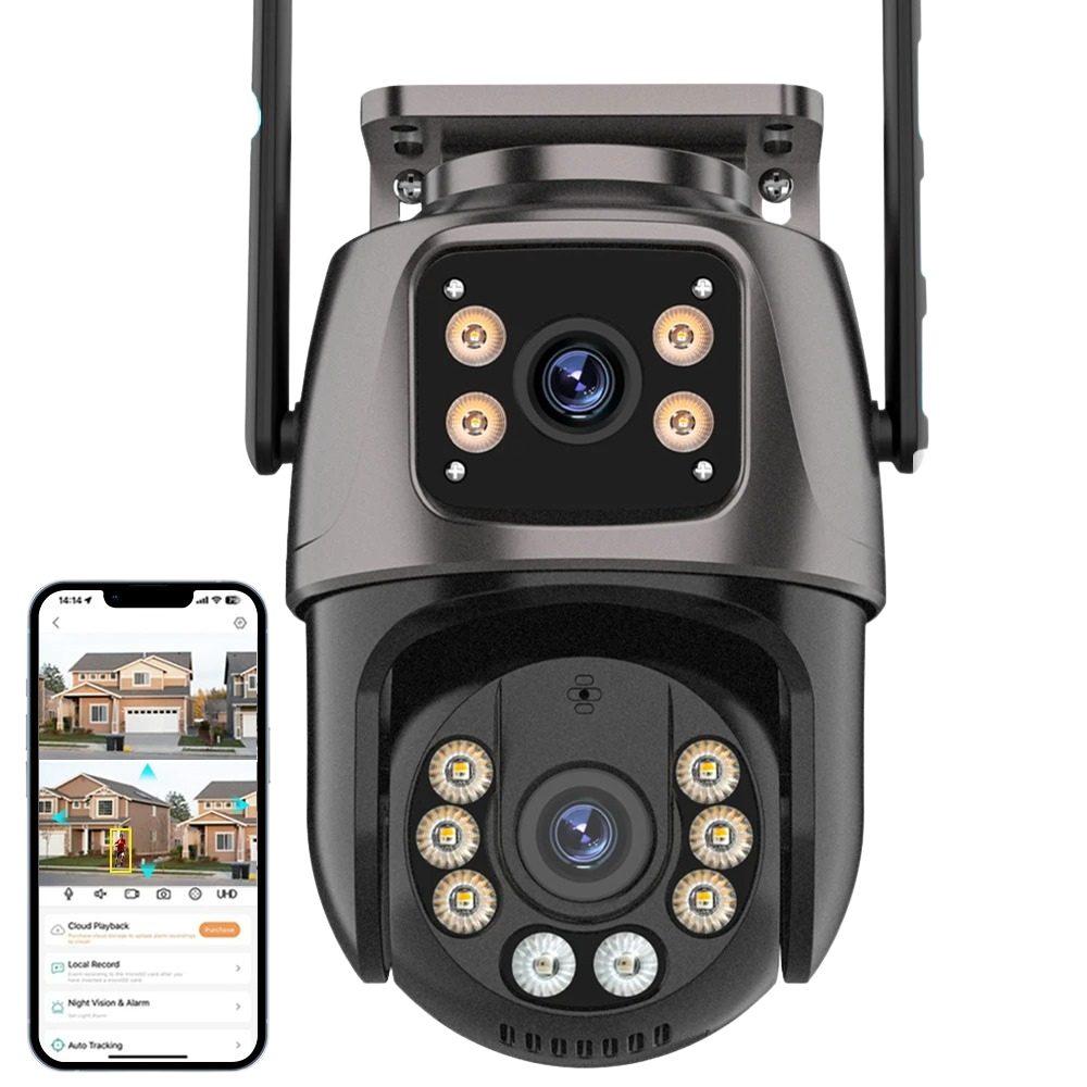 Surveillance Camera Outdoor 4K 8MP Dual Lens