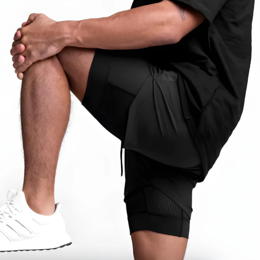 RunLock™ - 2-in-1 Träningsshorts med studsfri Mobilficka